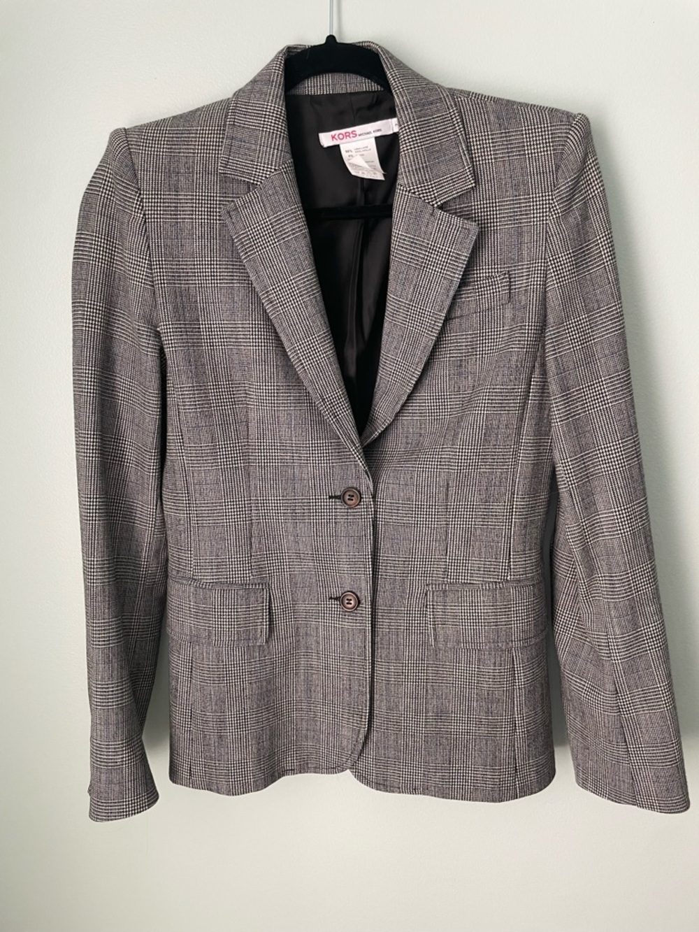 Michael Kors Women's Gray Glen Plaid Tailored Blazer size 2
